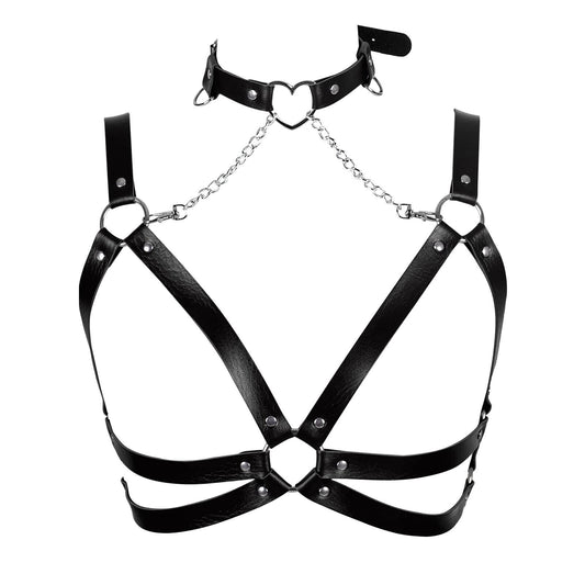 Breast Harness Leather Belt Waist Chain Body Caged Tassel Punk Festival Dance