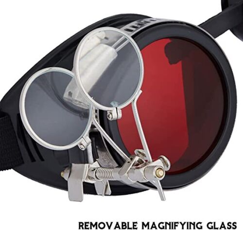 ZAIQUN Steampunk Goggles Rave Glasses Cosplay Goggles Steampunk