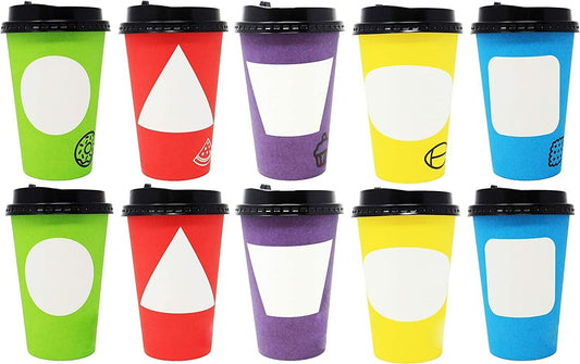 Youngever 70 Sets Hot Coffee Cups Durable Paper Cups with Travel Lids, 360ml