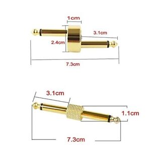 JZK 4 PCS straight and Z type, guitar pedal connector gold colour,