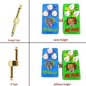 JZK 4 PCS straight and Z type, guitar pedal connector gold colour,
