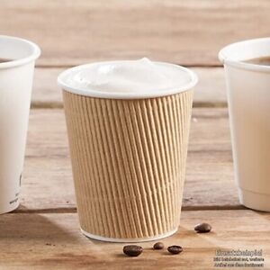 25 Pieces Ripple Cups To Go Paper Cups Brown Kraft Carton Eco-friendly