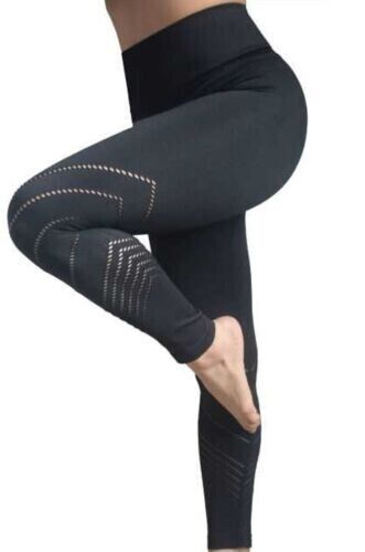 FX Hollow out High waist leggings, Gym Wear, Size S,M,L Black/Pink
